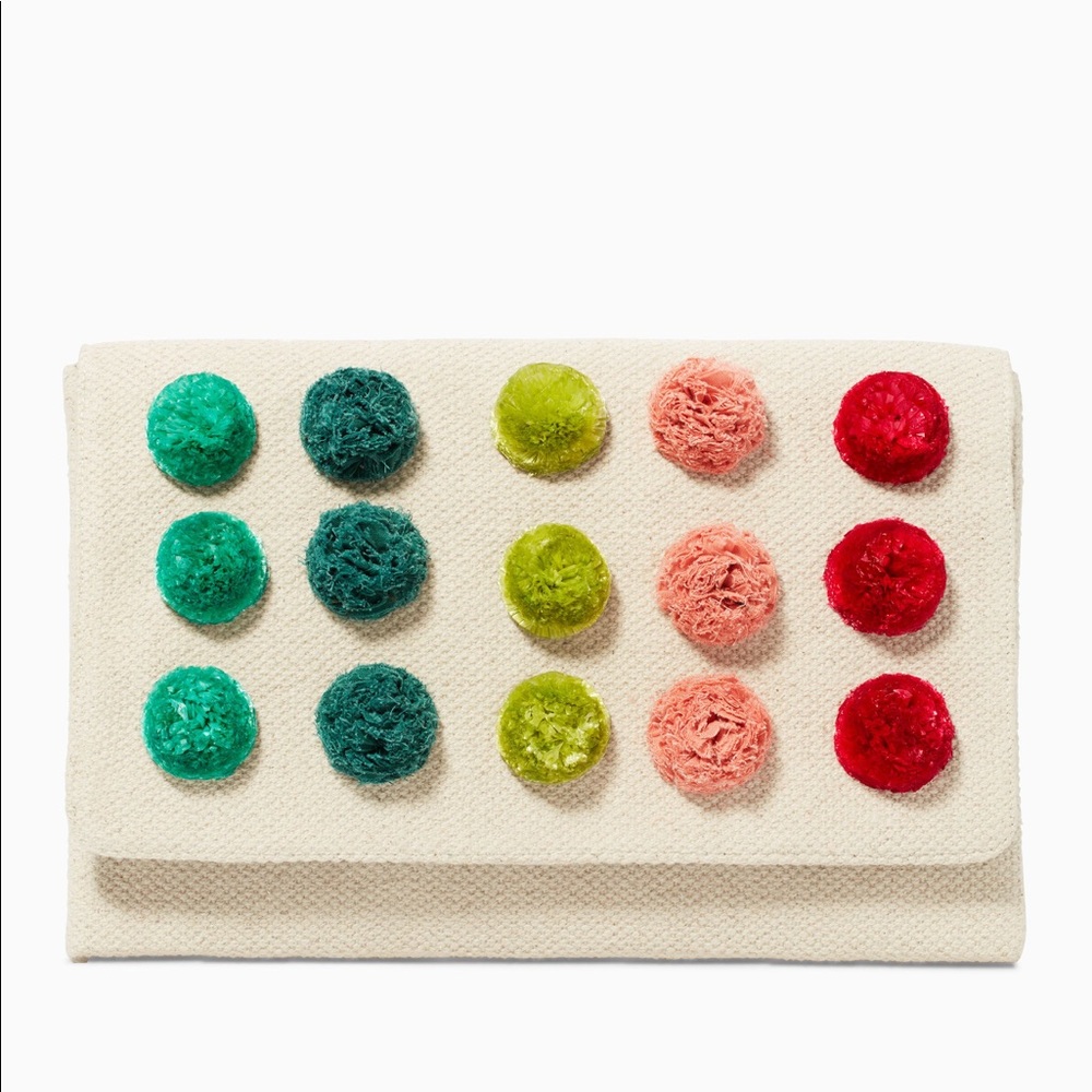 Stella & Dot St. Barth’s Pom Clutch, multicolored